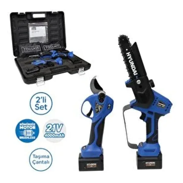 Hyundai Hcs306xp + Lasercut 35Xp Akülü Budama Seti, Çift Akülü Profesyonel Bahçe Bakım Seti