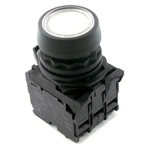 ISP-AW31M5 220V Led Işıklı Yaylı Buton - Beyaz