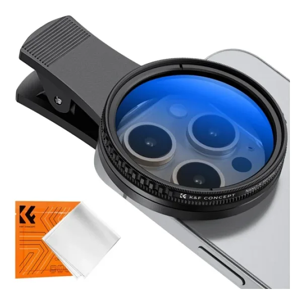 K&F CONCEPT Klipsli 52mm CPL Filtre Seti - Tüm telefonlarla uyumludur