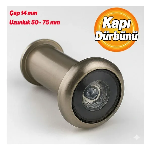 Kalite Kapı Dürbünü Saten 50-75 Mm 14 Mm Delik Çapı Güvenlik Gözetleme Aparatı Metal Gövde