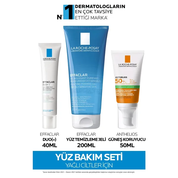 La Roche-Posay Effaclar Güneş Bakım Seti Effaclar Duo Krem + Effaclar Jel + Dry Touch Güneş Kremi