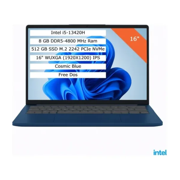 Lenovo IdeaPad Slim 3 16IRH10 83K2001RTR i5-13420H 8 GB 512 GB SSD UHD Graphics 16" WUXGA Notebook