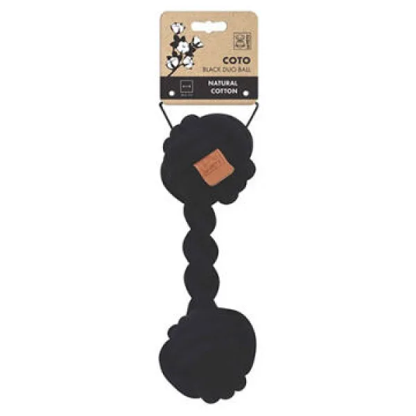M-Pets Coto Duo Ball 28 cm Örgü Siyah Köpek Oyuncağı