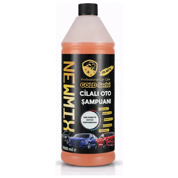 Newmix Gold Serisi Cilalı 1 lt Oto Şampuan
