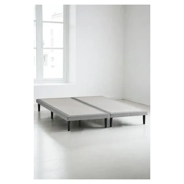 Niron Slim Karyola - 150X200 Cift Kisilik Baza - Metal Iskeletli, Yuksek Ayakli Ve Keten Kumasli