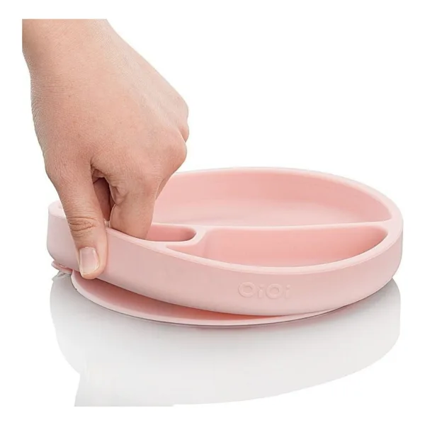 OİOİ Vakum Tabanlı Porsiyon Mama Tabağı Pembe