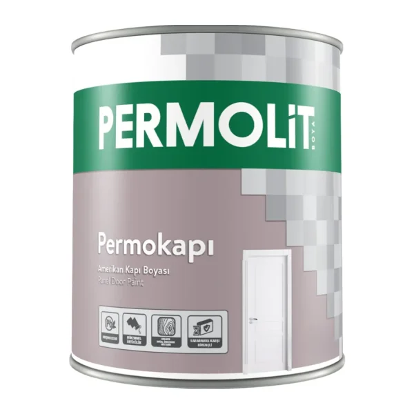 Permolit Permokapı Sentetik Amerikan Panel Kapı Boyası Beyaz Yarı Mat 0,75L - 2,5l Yüksek Örtücülük, Sararmaya Karşı Dirençli