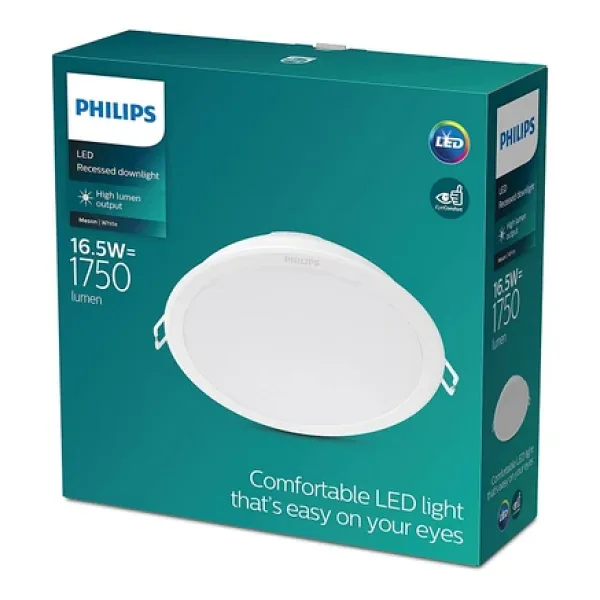 Philips Downlight 16.5W Meson Beyaz Işık 6500K Led Gömme Spot Yeşil Kutu 220V