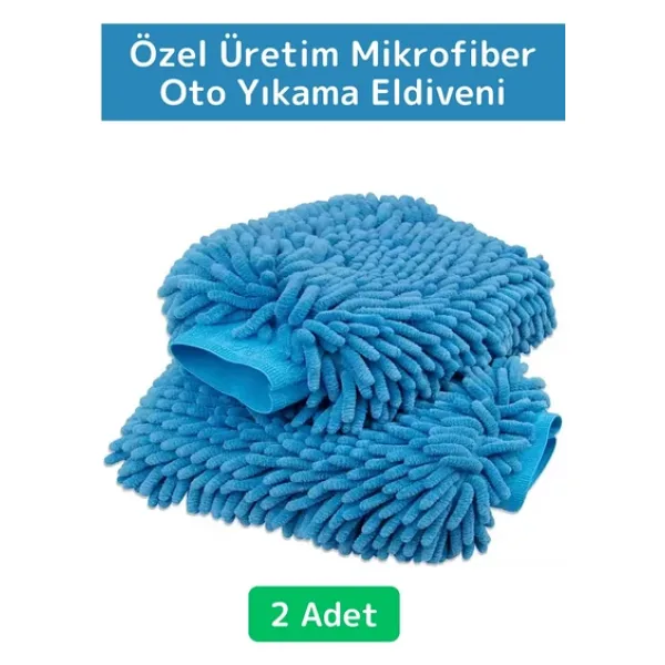 Premium Yumuşak Esnek Mikrofiber Oto Araç İç Dış Elektronik Otomobil Yıkama Temizleme Eldiveni 2Adet