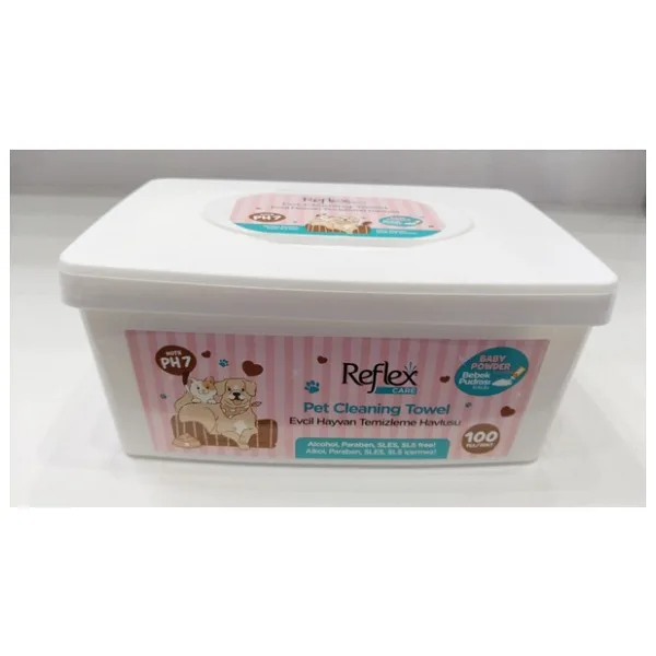 Reflex Care Kedi & Köpek Temizleme Mendili 100 Lü Alkol ve Paraben İçermeyen pH7