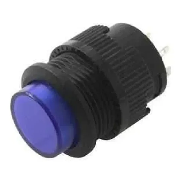 RL16-503A 16MM Plastik 2 Pin Anahtarlı Buton Mavi