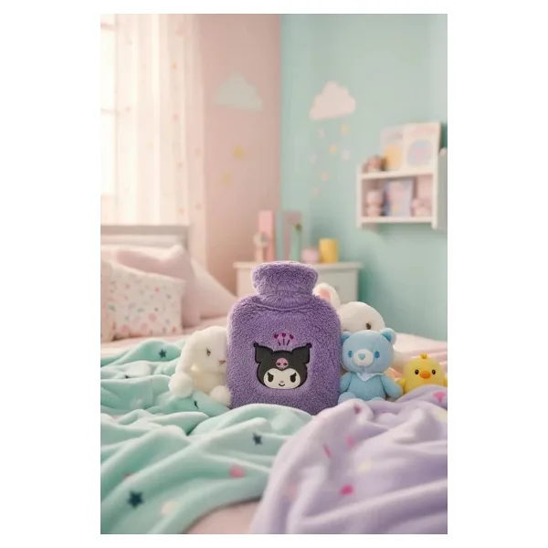 Sanrio Lisanslı Kuromi Sıcak Su Torbası - Sevimli Karakterli Ev Yaşam Rahatlama Örtüsü