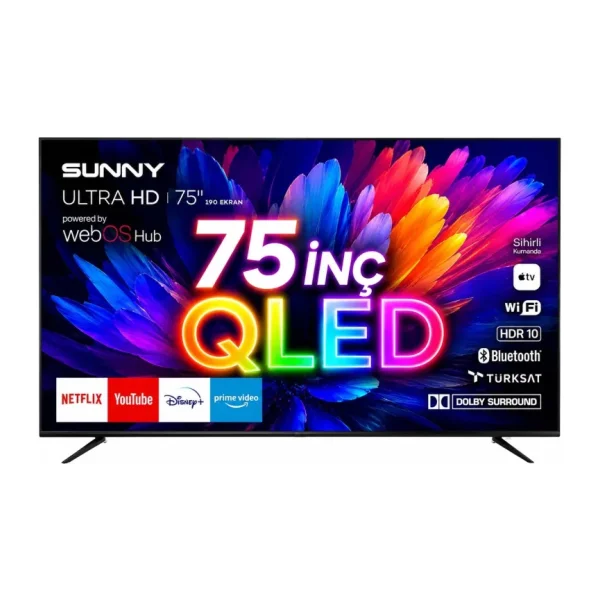 Sunny SN75QMN 75" 190 Ekran Dahili Uydu Alıcılı 4K Ultra Hd Smart QLED Tv