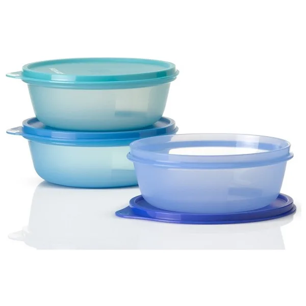 Tupperware Üç Şekerpare 3x600 ml Saklama Kabı Mavi