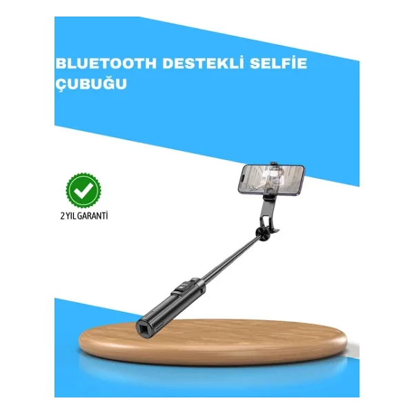 Uzaktan Kumandalı Bluetooth Selfie Çubuğu- Işıklı, 130 cm Ayarlanabilir