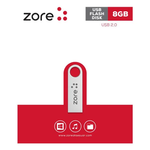 Zore Metal USB Flash Disk 8gb - Gümüş
