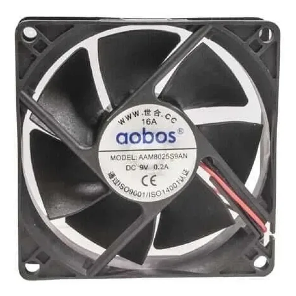 80x80x25mm 9V 0.2A Fan 2 Kablolu