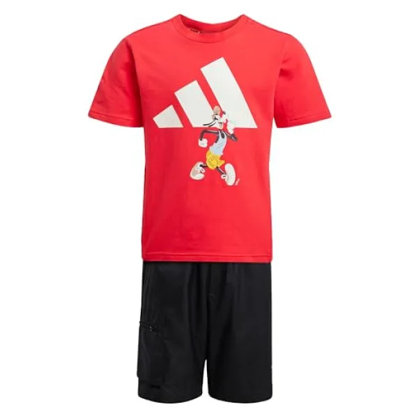adidas Unisex Çocuk LK DY MM T SET Eşofman Takımı PURRUB/OWHITE 910A