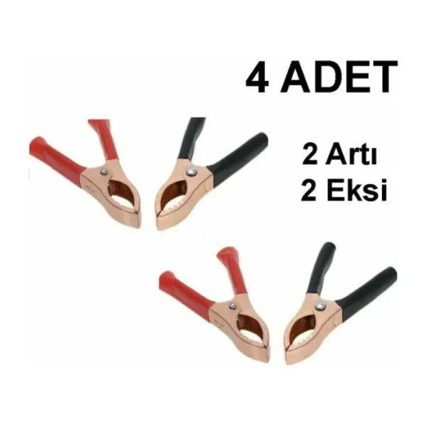 Akü Maşası Lüx 4 Adet 2 Takım Mini Akü Takviye Maşa 2 Artı 2 Eksi