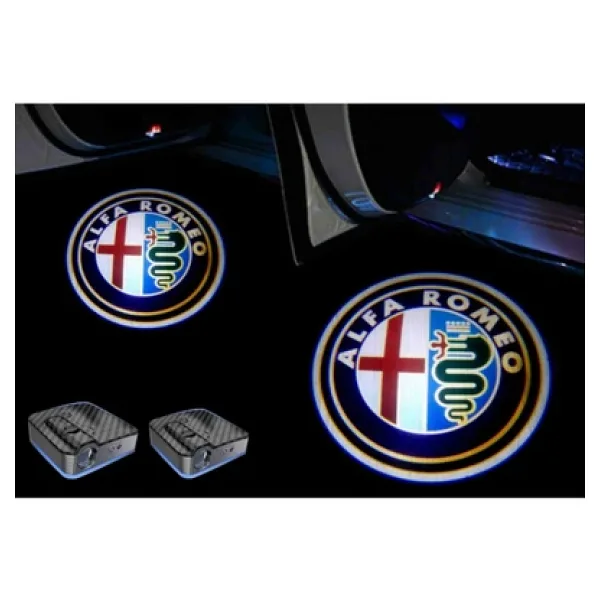 Alfa Romeo Araçlar İçin Pilli Yapıştırmalı Kapı Altı Led Logo