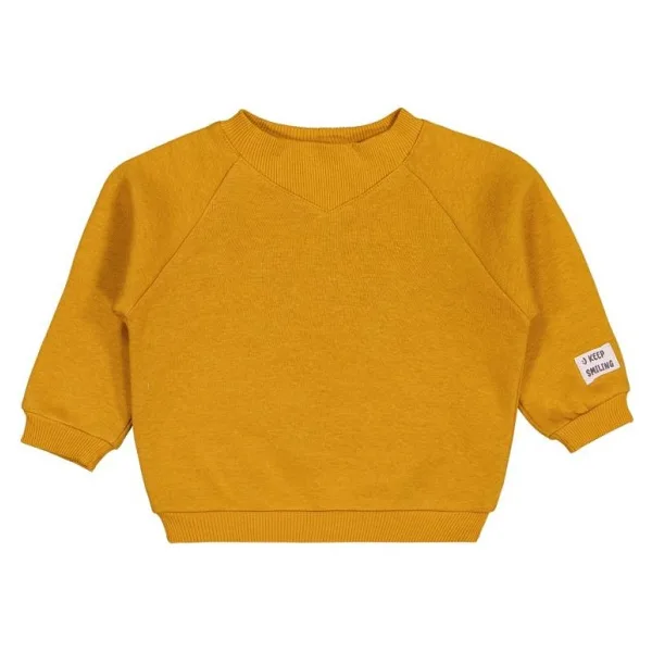 Civil Baby Keep Smiling Etiketli Basic 6-18 Ay Sweatshirt - Hardal 9-12 Ay