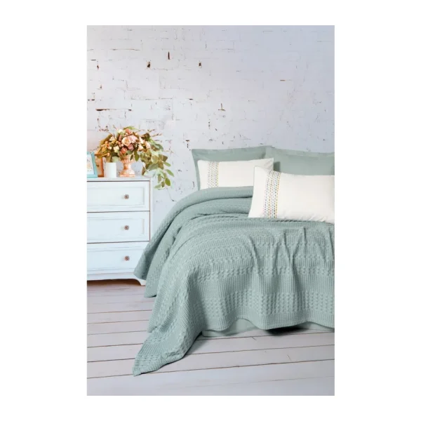 Cotton Box Aura Pebble Mint Tek Kişilik Pike Takımı