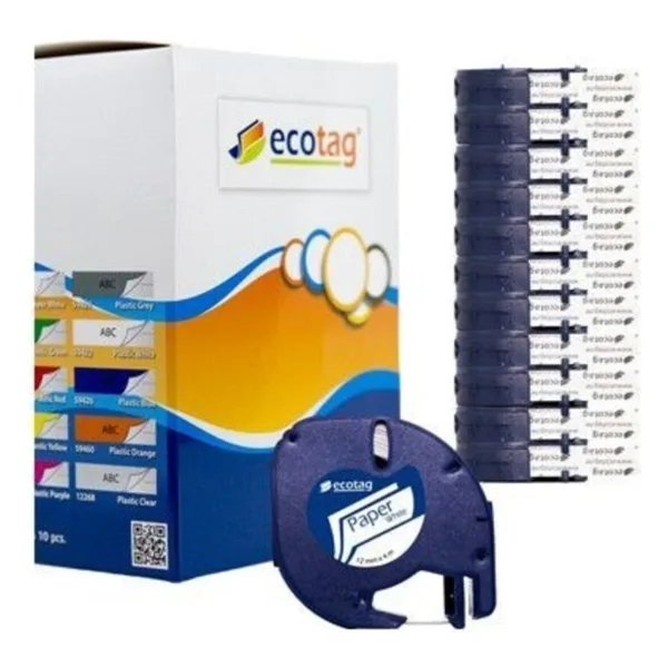 DYMO LETRATAG MUADİL KAĞIT ŞERİT ETİKET BEYAZ 10'LU PAKET