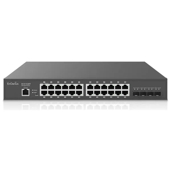 EnGenius ECS1528T Switch 24 x 10/100/1000 Port, 4 x SFP+ 10Gig Fiber Port, L2+