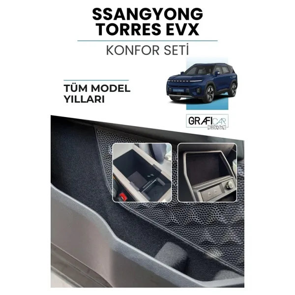 GRAFİCAR SsangYong Torres EVX Uyumlu Konfor Seti Araç Içi Eşya Cepleri Ses Giderici Kaplama