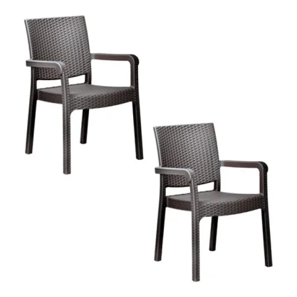Holiday Troya Rattan Koltuk Kahverengi 2'li Set