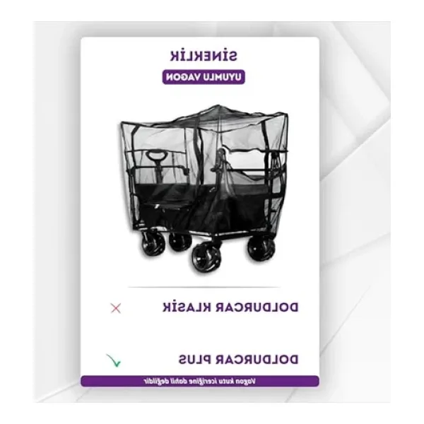 Katlanabilir Vagon Arabası İçin Sineklik Tak-Çıkar Özellikli Hafif Ve Nefes Alabilir