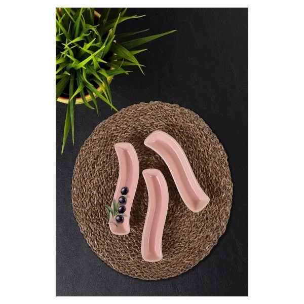 Keramika Ivory Mat 3 Adet Zeytinlik Açık Pembe