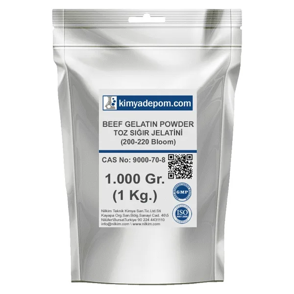 Kimya Depom Jelatin (Toz Sığır Jelatini) 200-220 E-441 (1 Kg.)