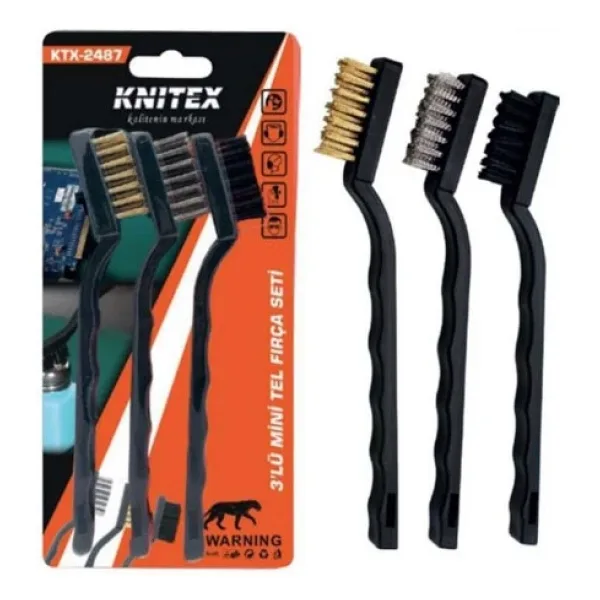 Knitex KTX-2487 3'lü Mini Tel Fırça