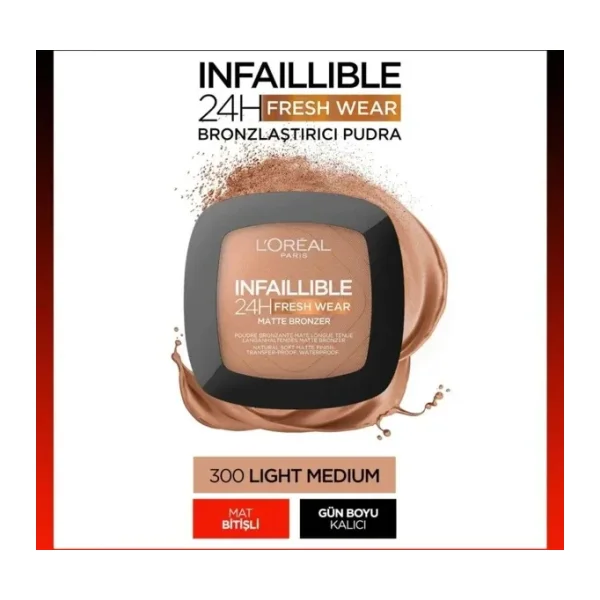 L'Oreal Infaillible 24H Fresh Wear Matte 300 Light Medium Bronzer