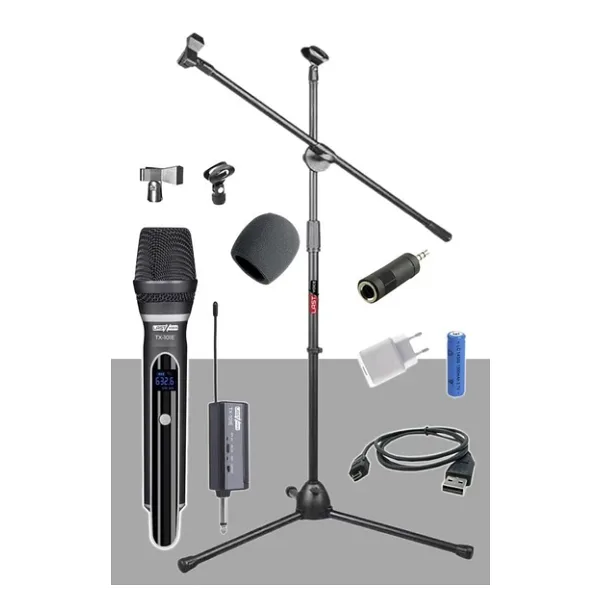 Lastvoice Tx-101ST Standlı UHF EL Tipi Telsiz Kablosuz Mikrofon Seti