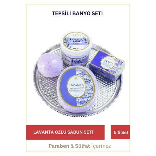 Lawin 4'lü Hediye Sabun Seti - Lavanta Kokulu Banyo Seti - Banyo Topu, Lavanta Özlü Krem ve Sabun