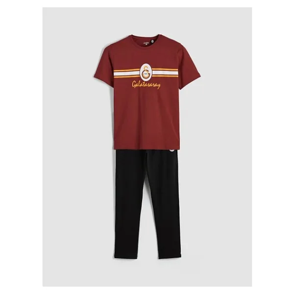 LC Waikiki Standart Kalıp Galatasaray Baskılı Erkek Pijama Takım (S6) - Kırmızı
