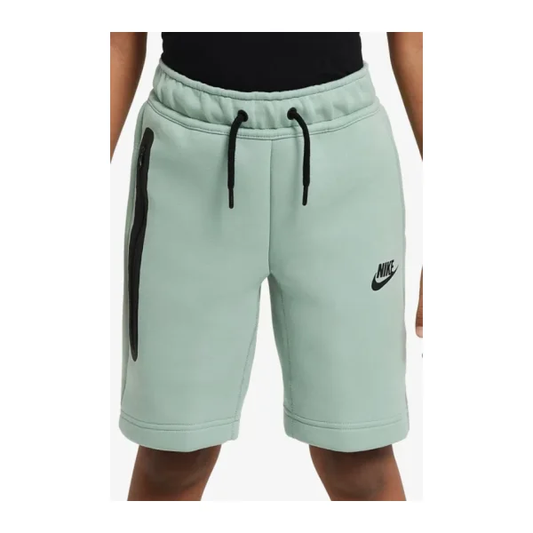 Nike Sportswear Tech Fleece Unisex Kid's Short Çocuk Fermuar Cepli Şort Yeşil