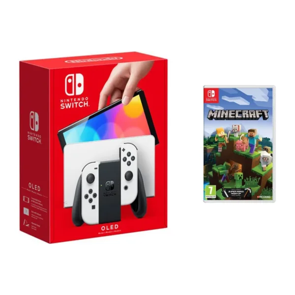 Nintendo Switch OLED Beyaz Yeni Nesil Konsol 64GB + Minecraft Oyunlu Bundle