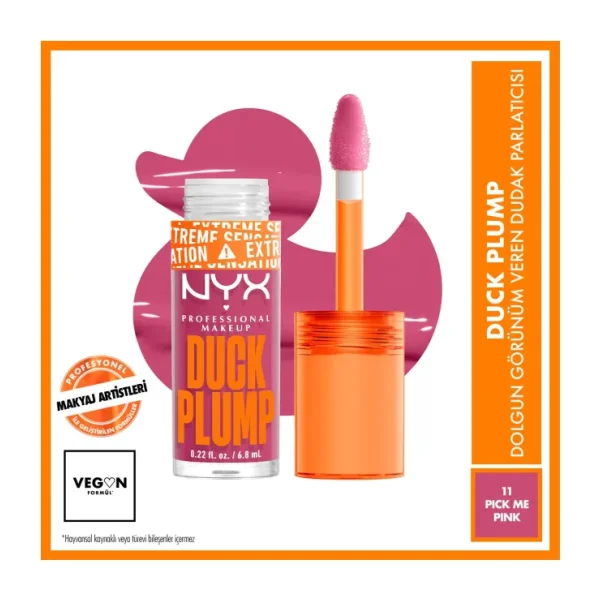 NYX Duck Plump Dolgunlaştırıcı Dudak Parlatıcısı 11 Pick Me Pink