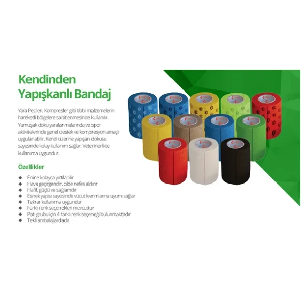 Octacare Kendinden Yapışkanlı Bandaj Koban Bandaj 7,5 Cm X 4,5 M Ten Renk 12 Adet