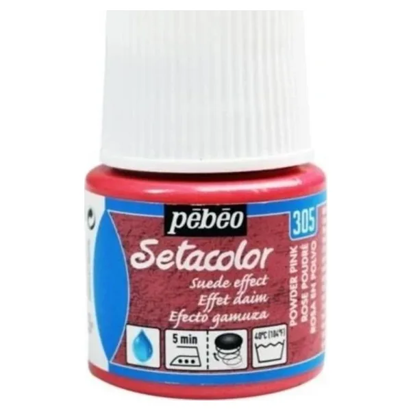 Pebeo Setacolor Suede Effect (Süet Etkisi) Kumaş Boyası 305 POWDER PINK