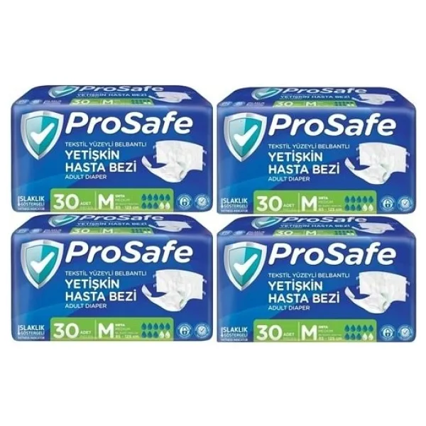 Prosafe Belbantlı Orta Boy M 30'lu 4 Adet Hasta Bezi
