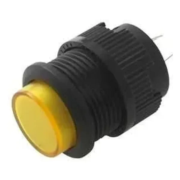 RL16-503A 16MM Plastik 2 Pin Anahtarlı Buton Sarı