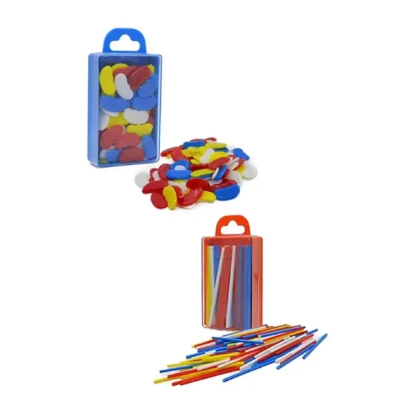 Sayı Sayma Seti 1 Paket Plastik Sayı Sayma Çubukları Ve Fasülyeleri 1. Sınıflar İçin Renkli Çubuk Fasulye