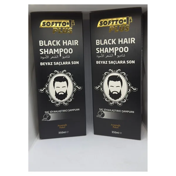 Softto+Plus Black Hair Shampoo 2'li Paket Siyahlaştırıcı Şampuan - 1