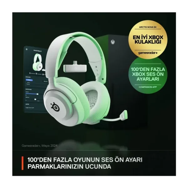 SteelSeries Arctis Nova 5 Beyaz Kablosuz Kulak Üstü Oyuncu Kulaklığı