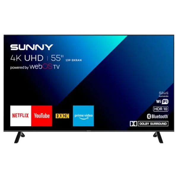 Sunny SN55FMN243 Frameless 4K Ultra HD 55" 140 Ekran Uydu Alıcılı webOS Smart LED TV