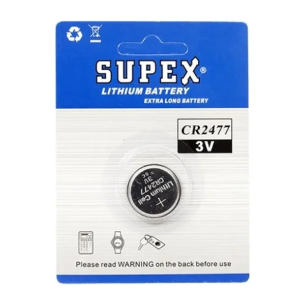 Supex CR2477 3V Lityum Pil Tekli
